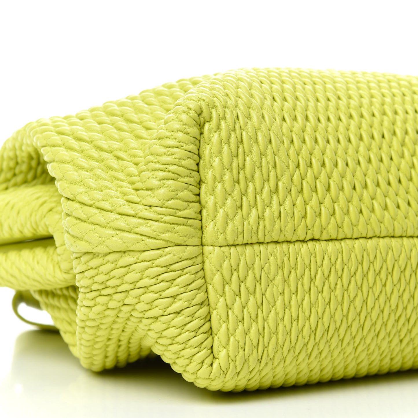 Lambskin Knit Large The Point Triangle Bag Seagrass