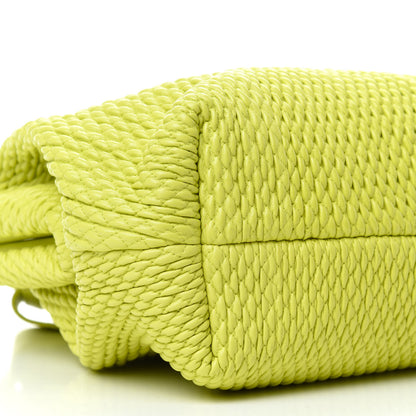 Bottega Veneta Lambskin Knit Large The Point Triangle Bag Seagrass 6 of 9
