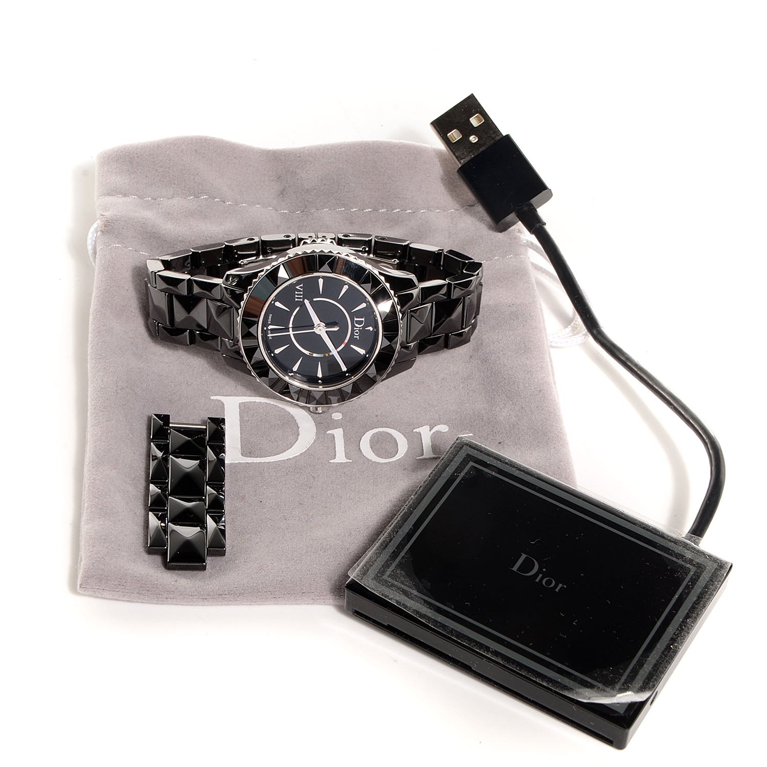 Christian Dior Stainless Steel Ceramic 33mm Dior VIII Quartz Watch Black 7 of 7