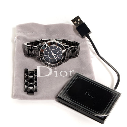 Christian Dior Stainless Steel Ceramic 33mm Dior VIII Quartz Watch Black 7 of 7