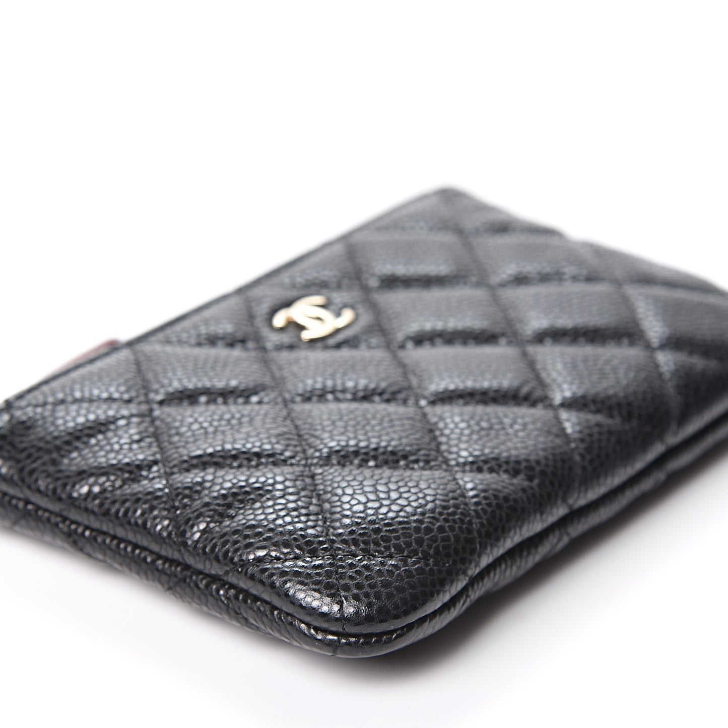 Caviar Quilted Small Cosmetic Case Black