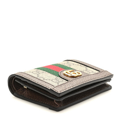 Gucci GG Supreme Monogram Web Ophidia Card Case Beige New Acero 4 of 8