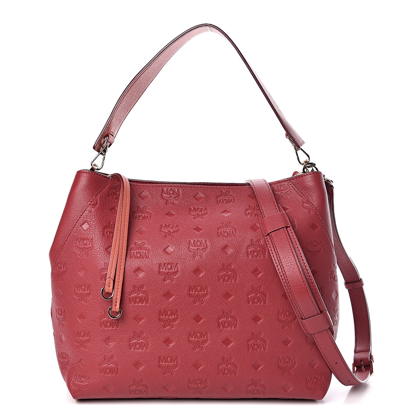 Calfskin Ottomar Monogram Medium Klara Hobo Ruby Red