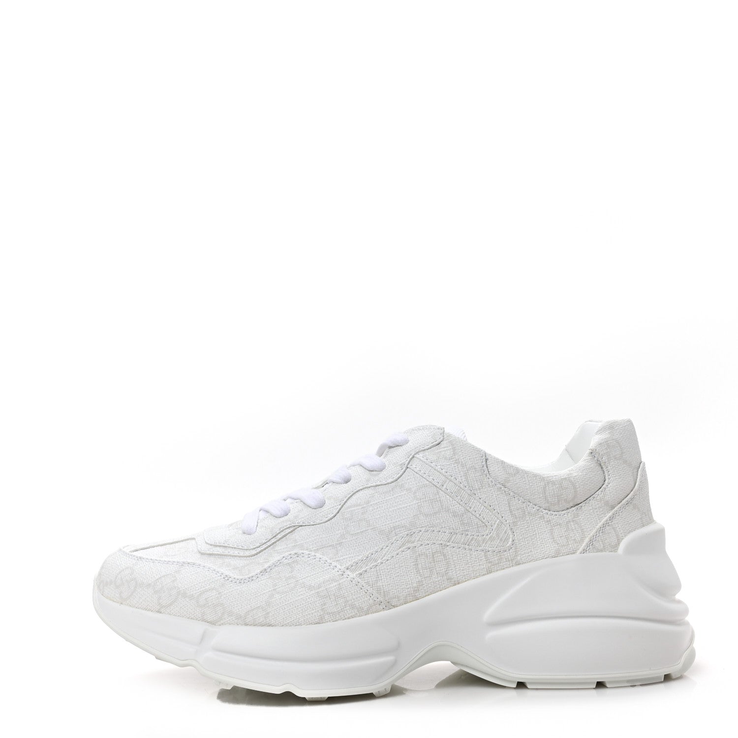 Gucci GG Supreme Monogram Womens Rhyton Sneakers 37 White 1 of 8