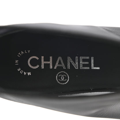 Chanel Mesh Suede Cap Toe Embellished Short Boots 40 Black 7 of 9