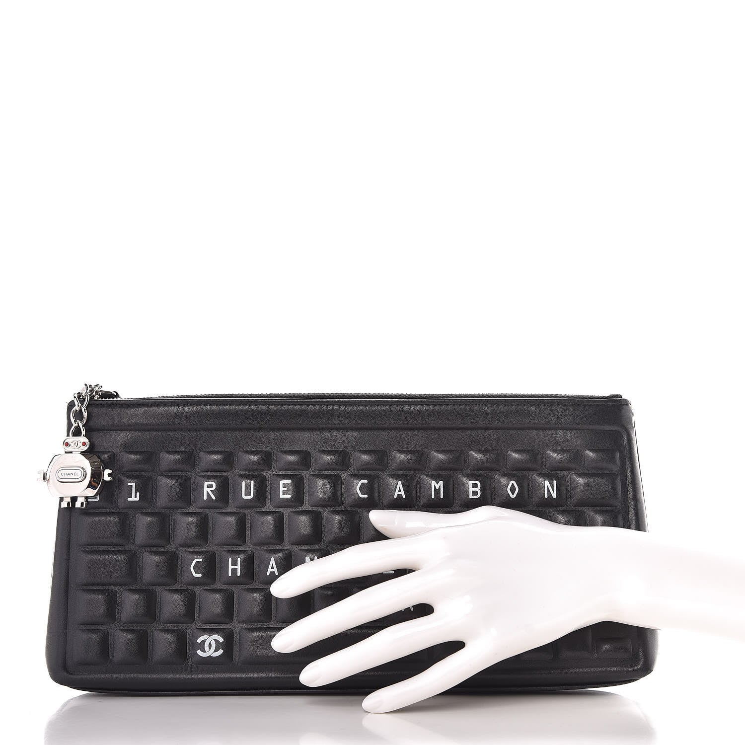 Chanel Metallic Calfskin Keyboard Pouch Black 2 of 10