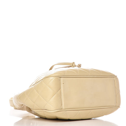 Chanel Lambskin Quilted Drawstring Shoulder Bag Beige 4 of 13