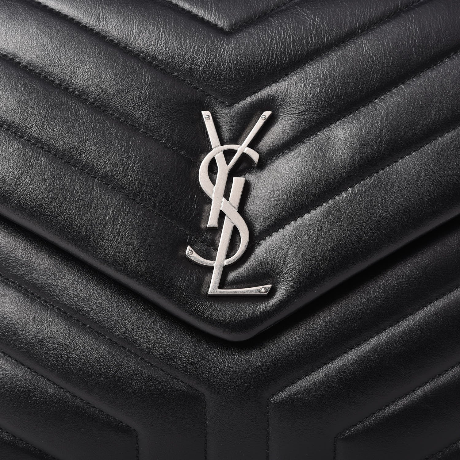 Saint Laurent Calfskin Y Quilted Monogram Medium Loulou Chain Satchel Black 10 of 10