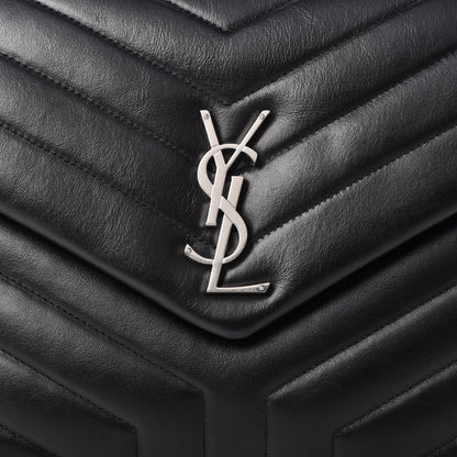 Saint Laurent Calfskin Y Quilted Monogram Medium Loulou Chain Satchel Black 10 of 10