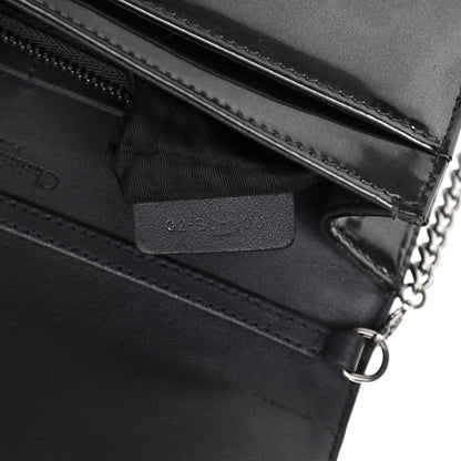 Christian Dior Metallic Patent Micro-Cannage Diorama Wallet on Chain Pouch Onyx Black 8 of 10