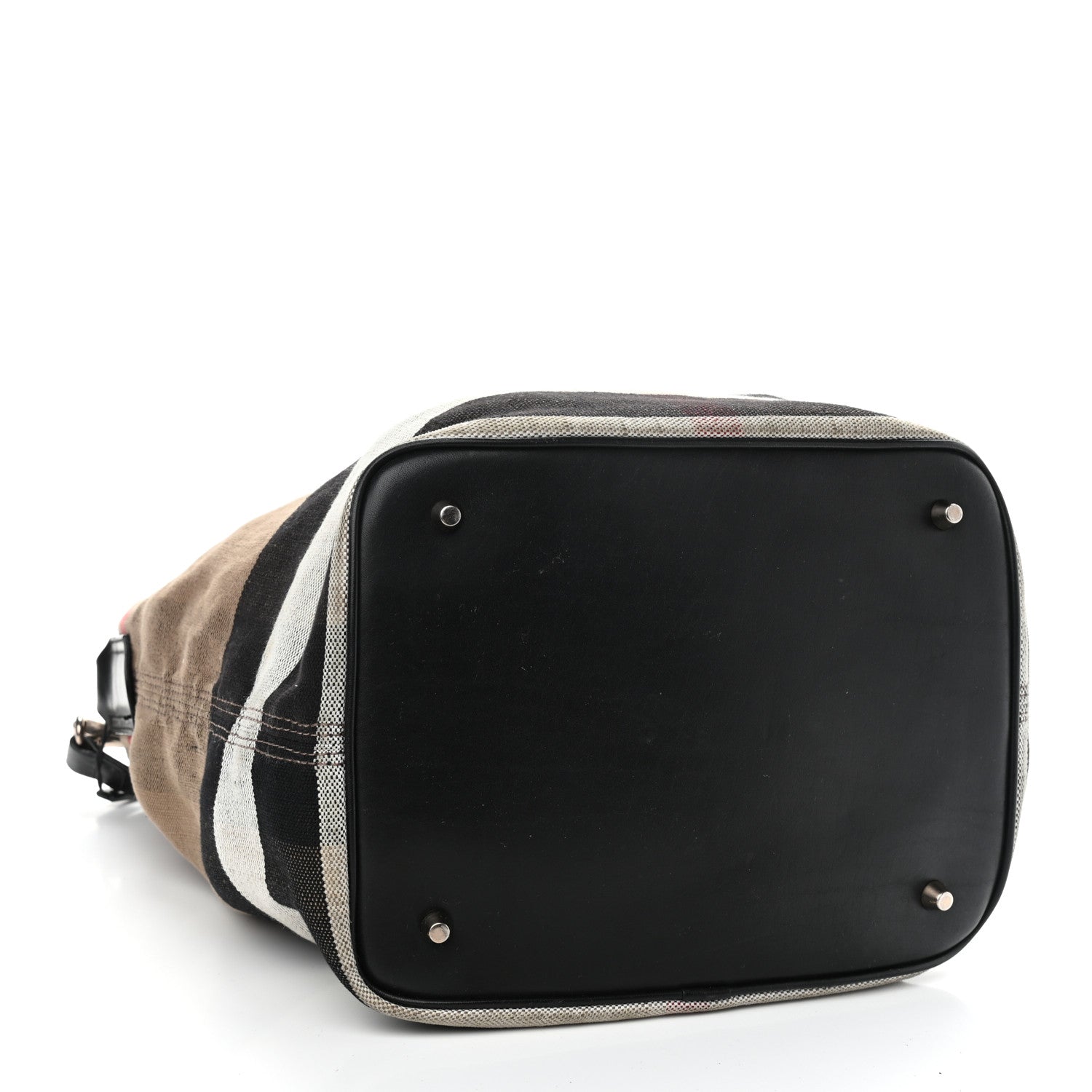 Burberry Canvas Mega Check Medium Ashby Hobo Saddle Black 4 of 19