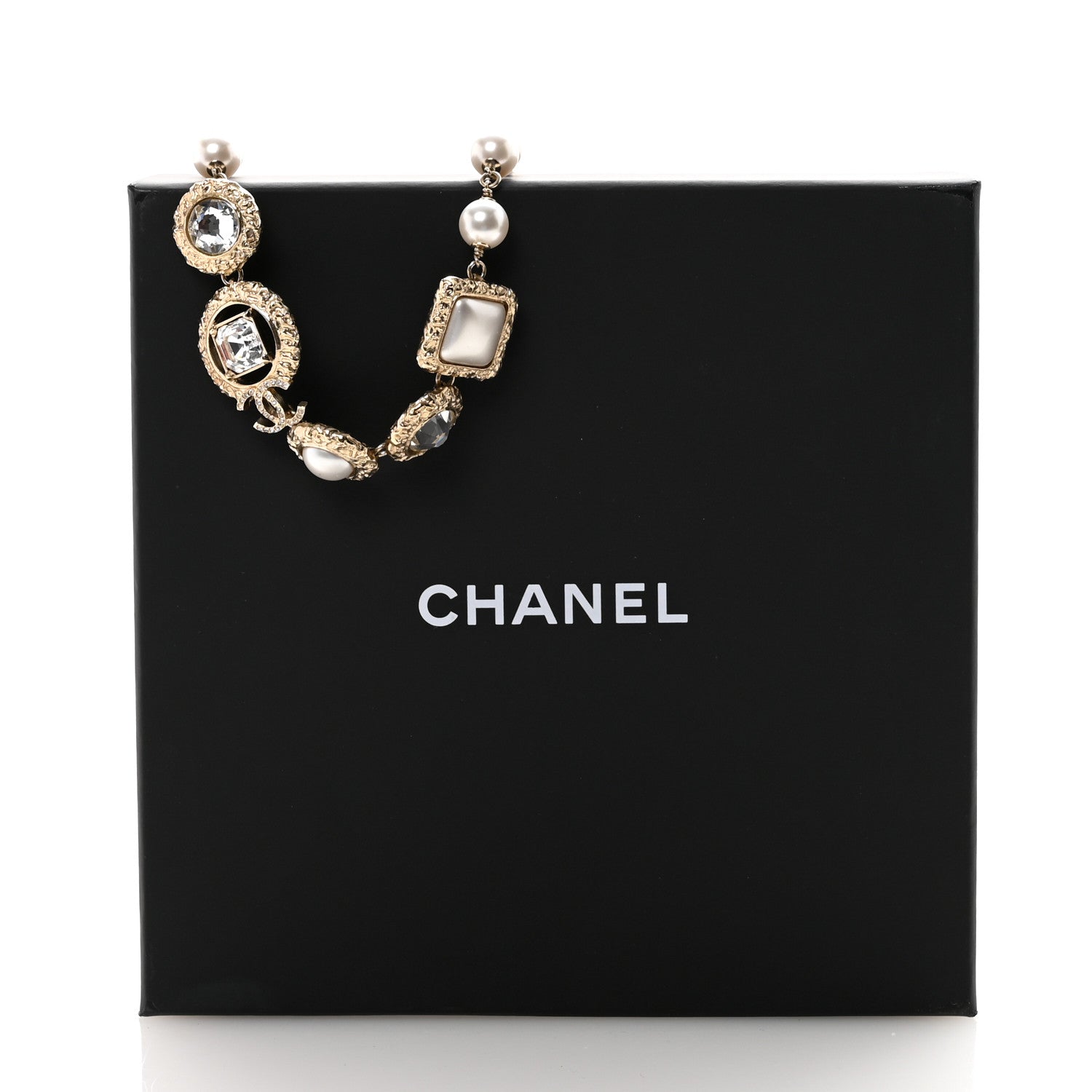 Chanel Crystal Pearl CC Choker Gold 6 of 6
