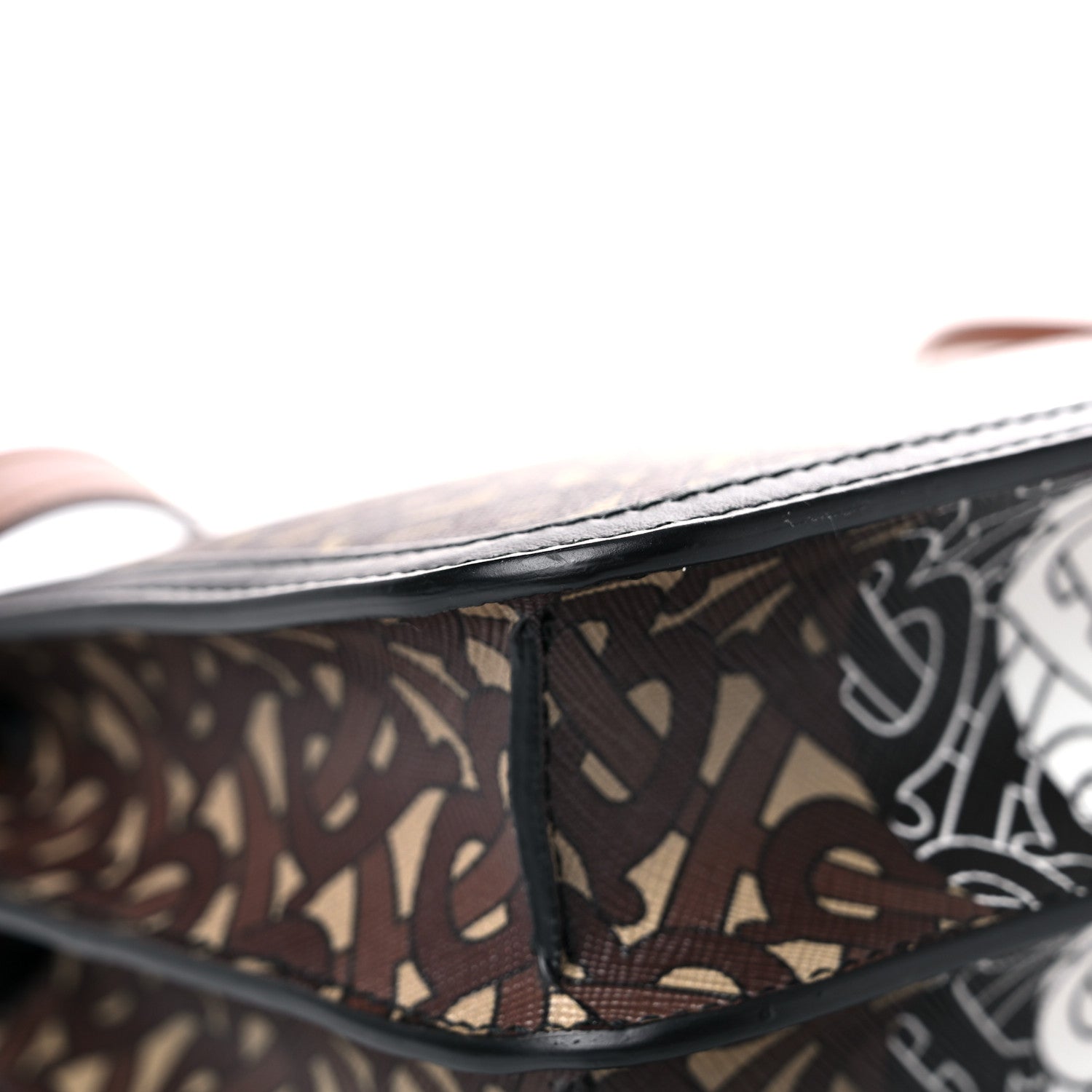 Burberry E-Canvas Monogram Stripe Small TB Bag Bridle Brown 9 of 11