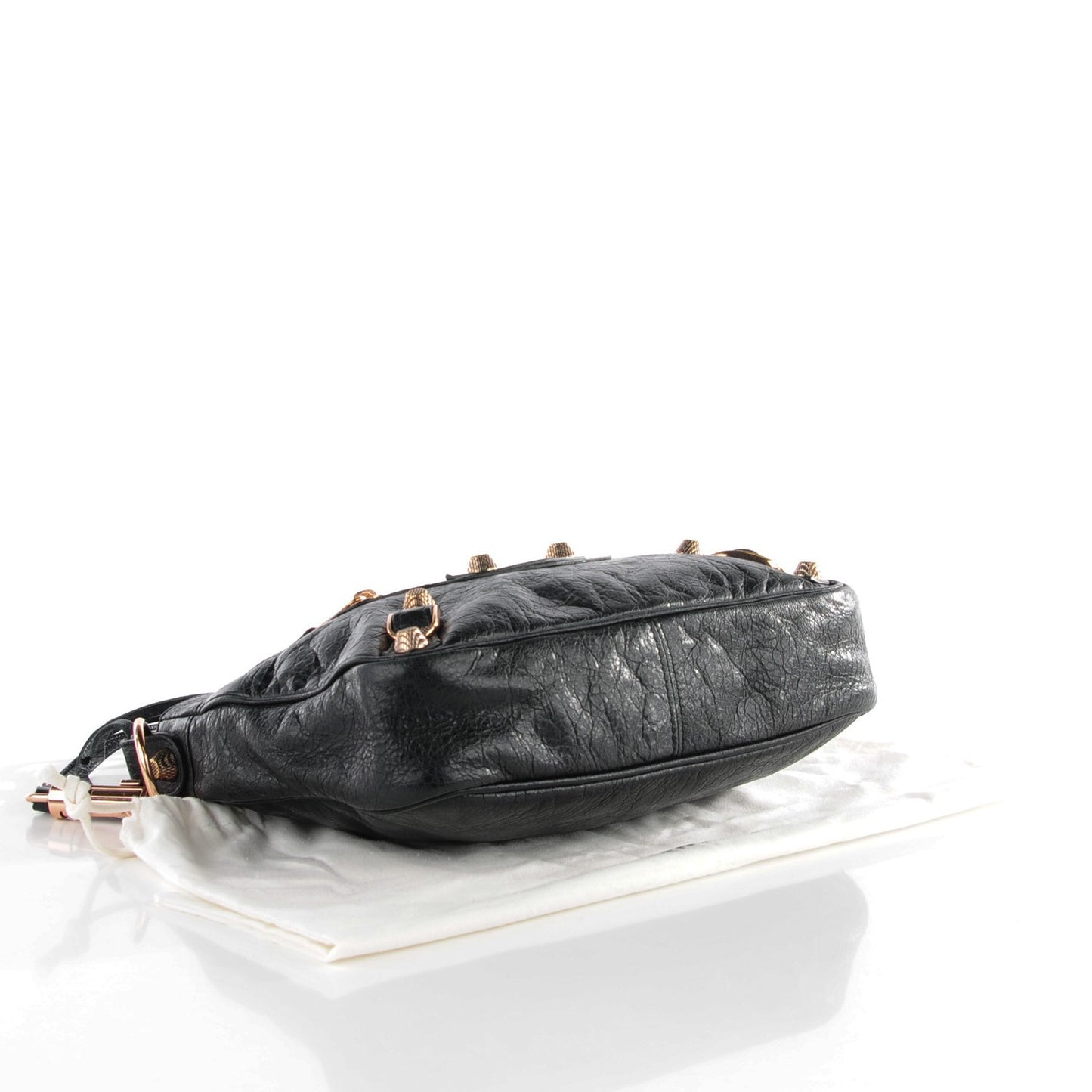 Agneau Giant 12 Rose Gold Hardware Hip Black