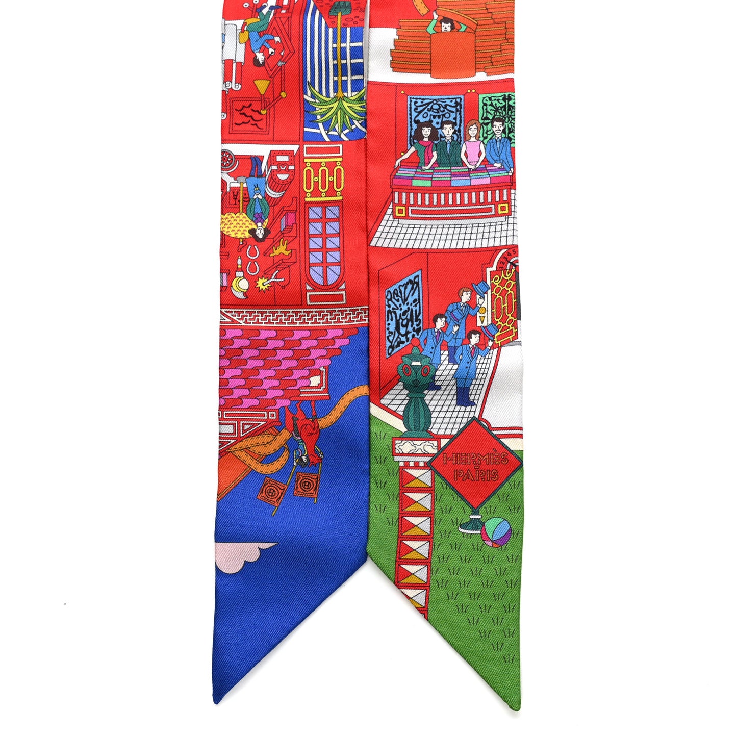 Silk La Maison des Carres Twilly Rouge Vif Bleu Vif Vert