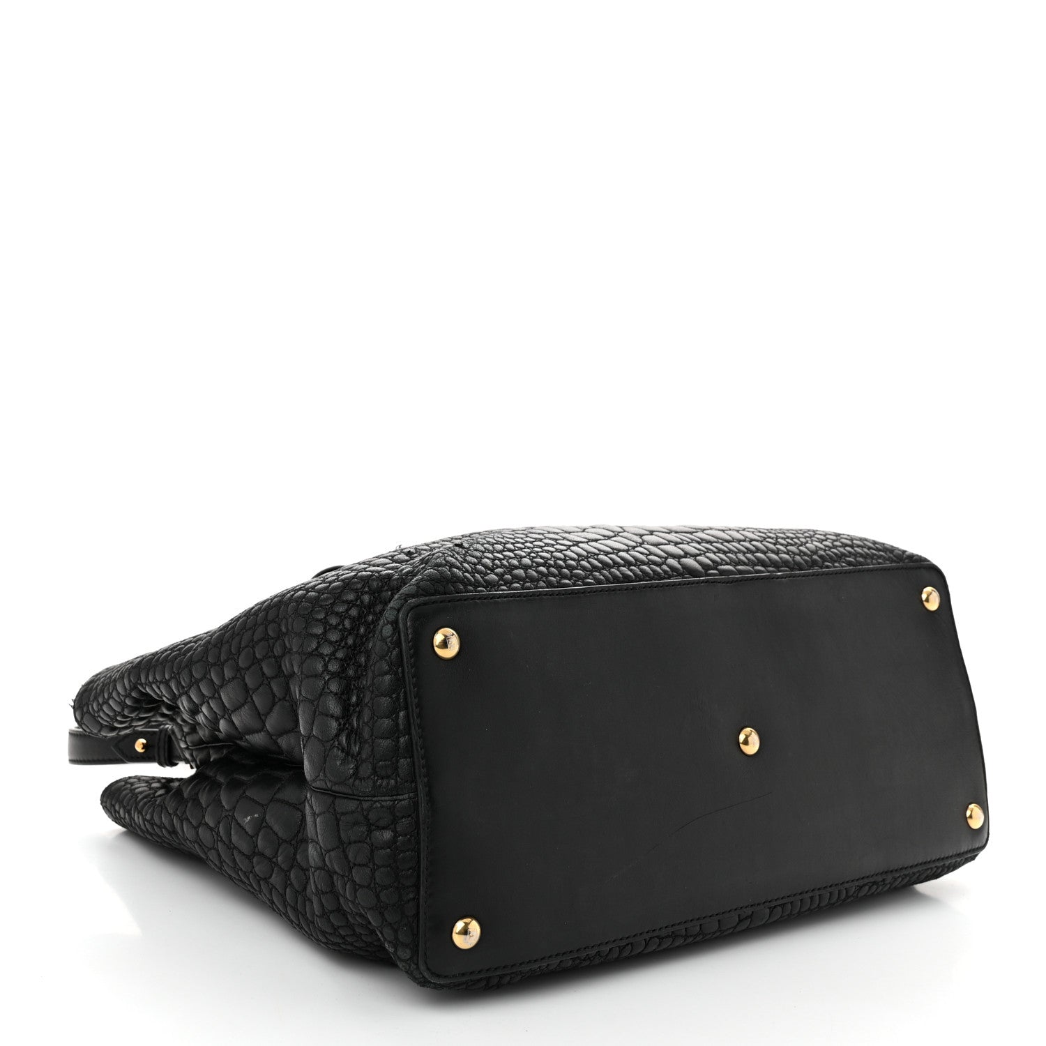 Fendi Nappa Crocodile Trapuntata Large 3Jours Tote Black 4 of 12