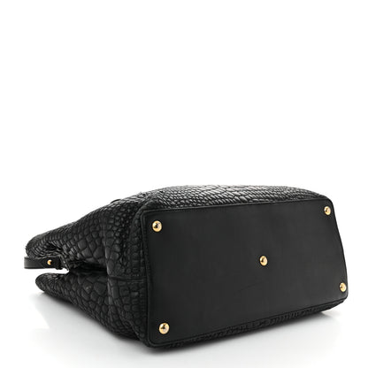 Fendi Nappa Crocodile Trapuntata Large 3Jours Tote Black 4 of 12