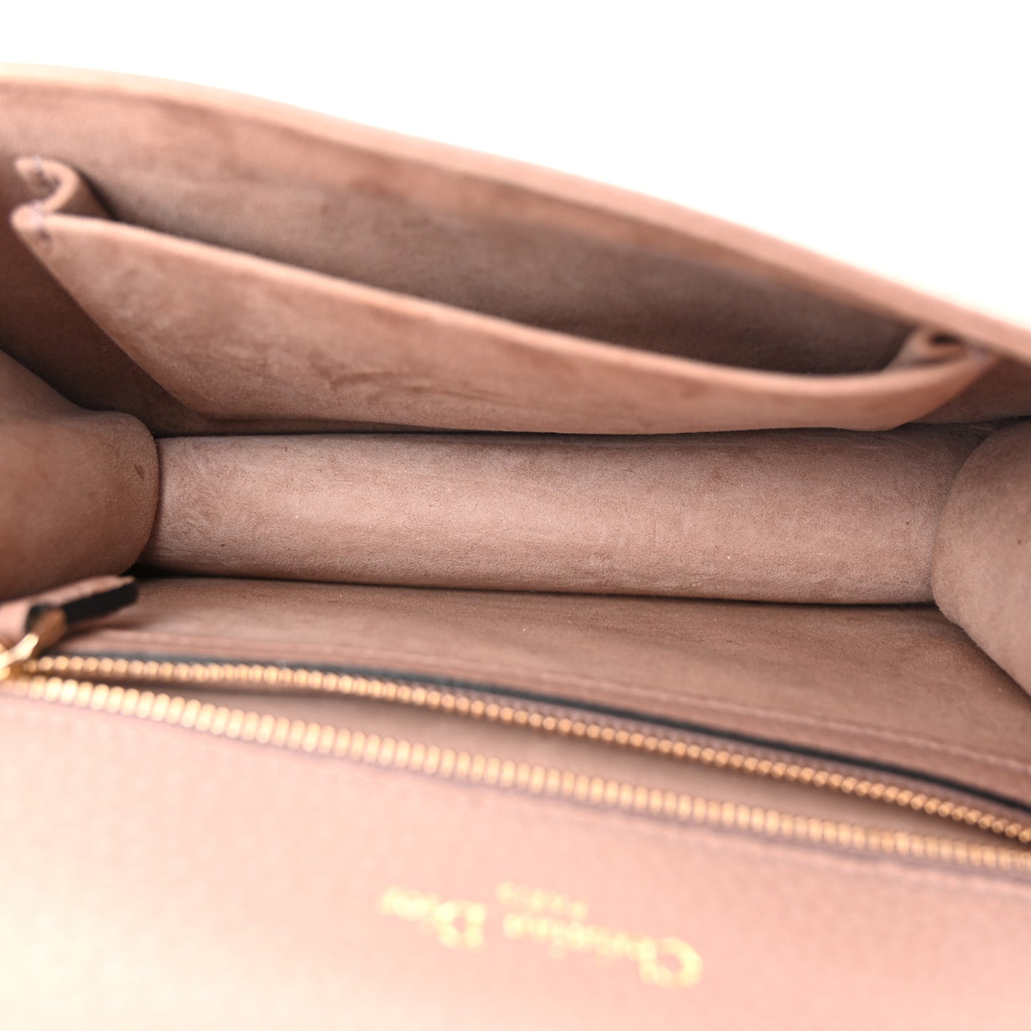 Grained Calfskin Medium Diorama Flap Bag Nude