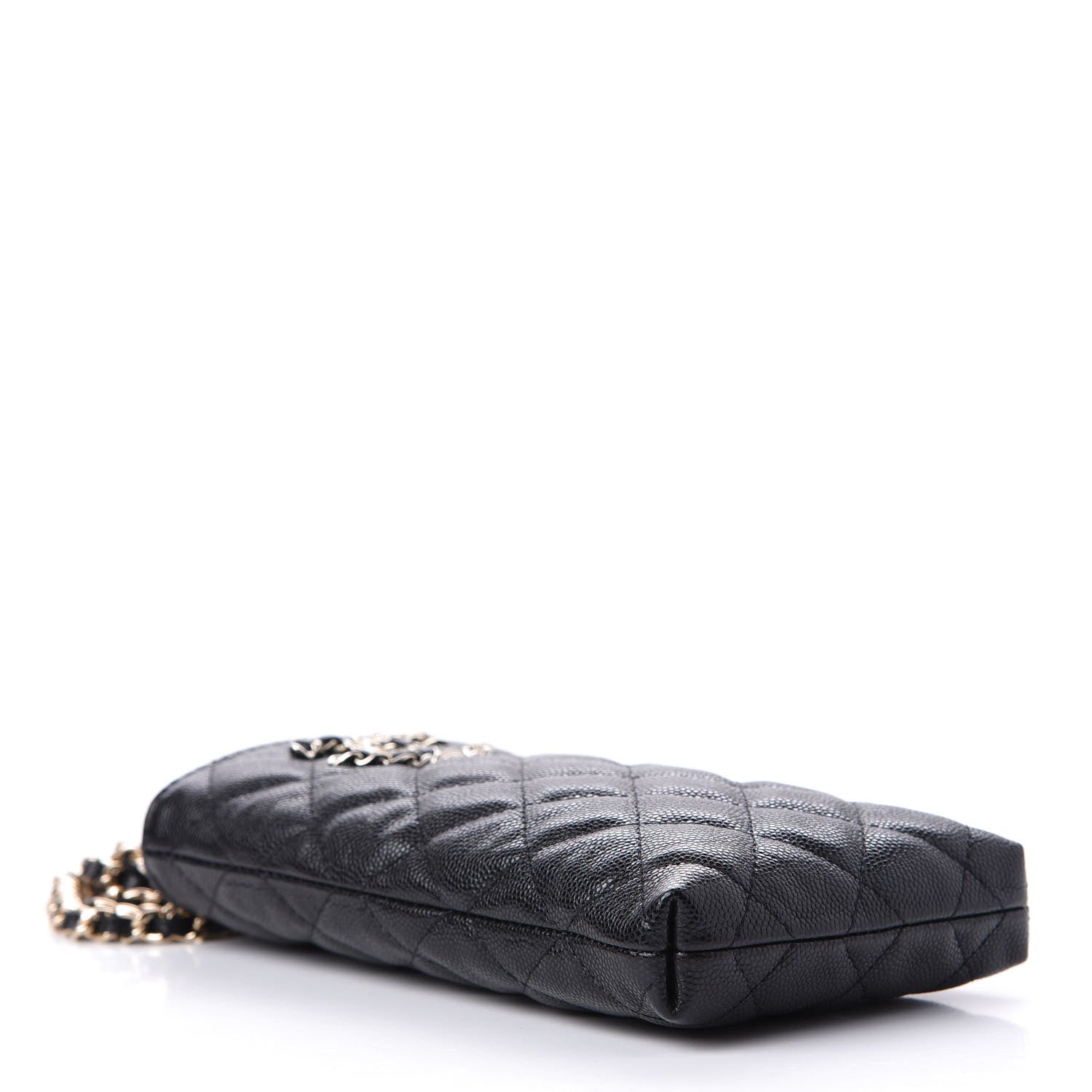 Chanel Caviar Quilted French New Wave Phone Holder With Chain Black 5 of 22