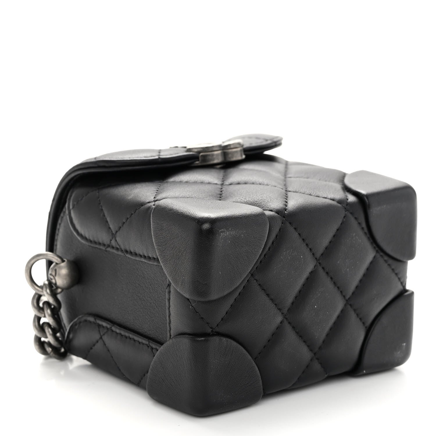 Chanel Lambskin Quilted Trunk Bag Black 4 of 11