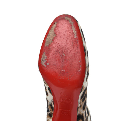 Christian Louboutin Pony Hair Leopard Turela 55 Ankle Boots 37.5 Black White 16 of 22