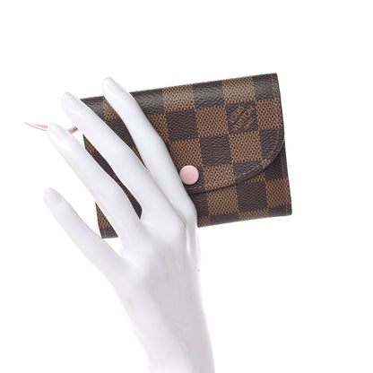 Louis Vuitton Damier Ebene Rosalie Coin Purse Rose Ballerine 2 of 8