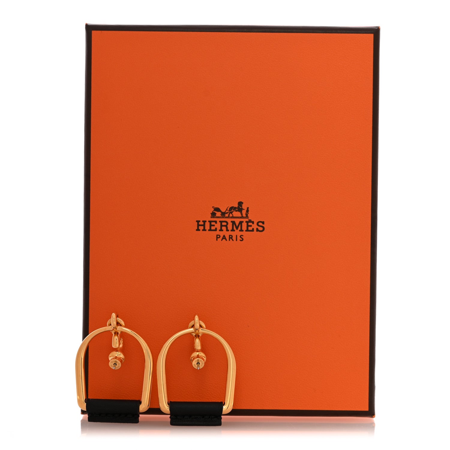 Hermes Swift Small Heritage Equestre Etrier Earrings Black 7 of 7