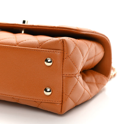 Chanel Caviar Quilted Mini Coco Handle Flap Light Brown 10 of 10
