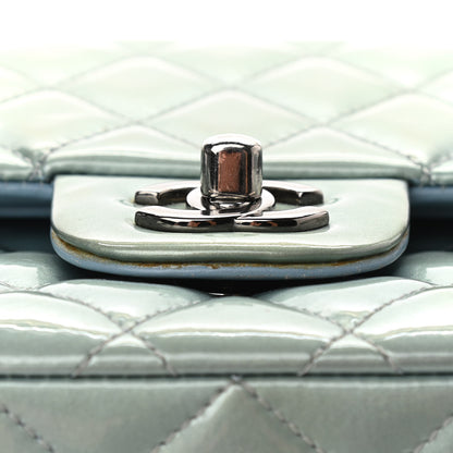 Chanel Patent Calfskin Quilted Medium Double Flap Turquoise 12 of 17