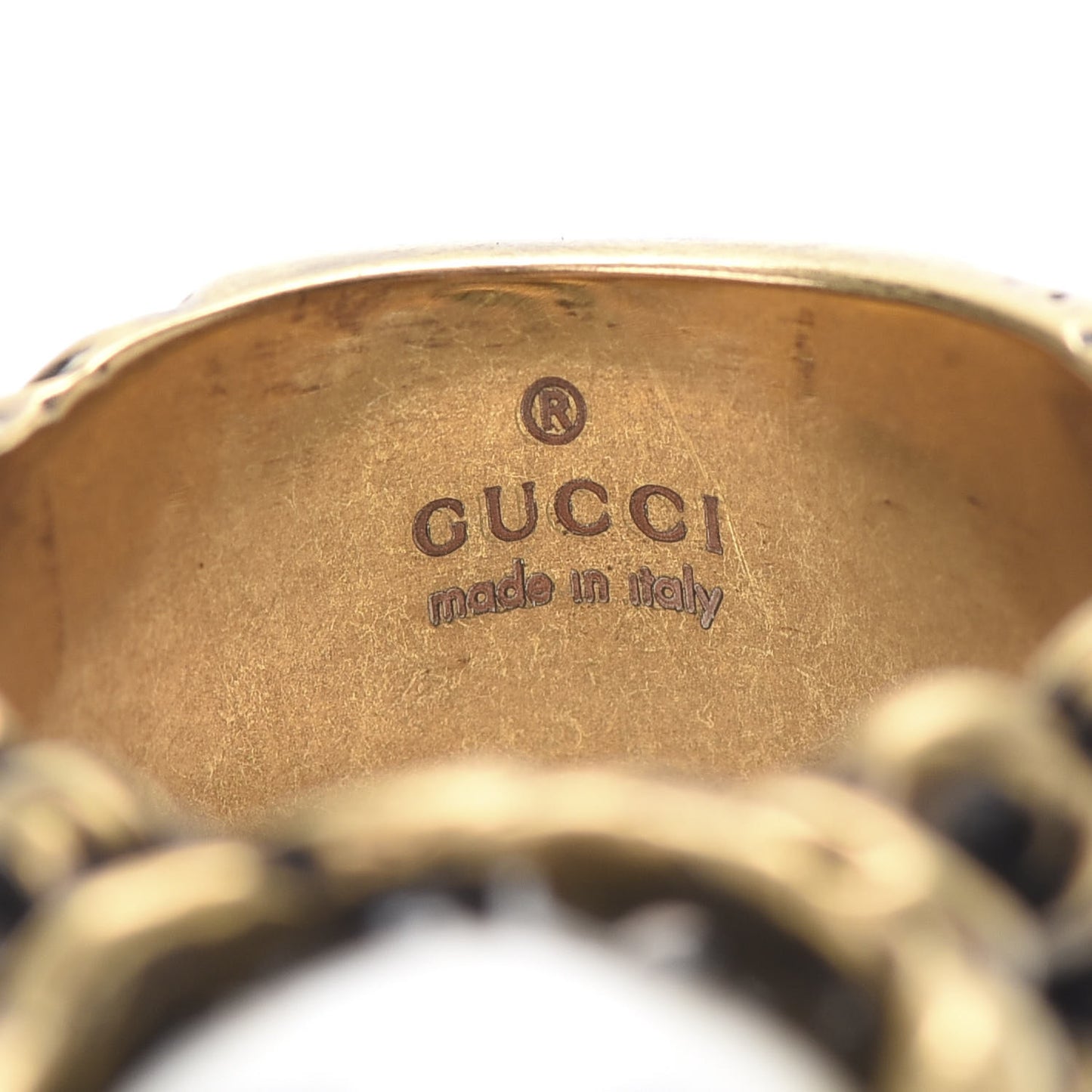 Metal Pearl Ring 9.5 Aged Gold