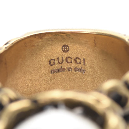 Gucci Metal Pearl Ring 9.5 Aged Gold 5 of 6