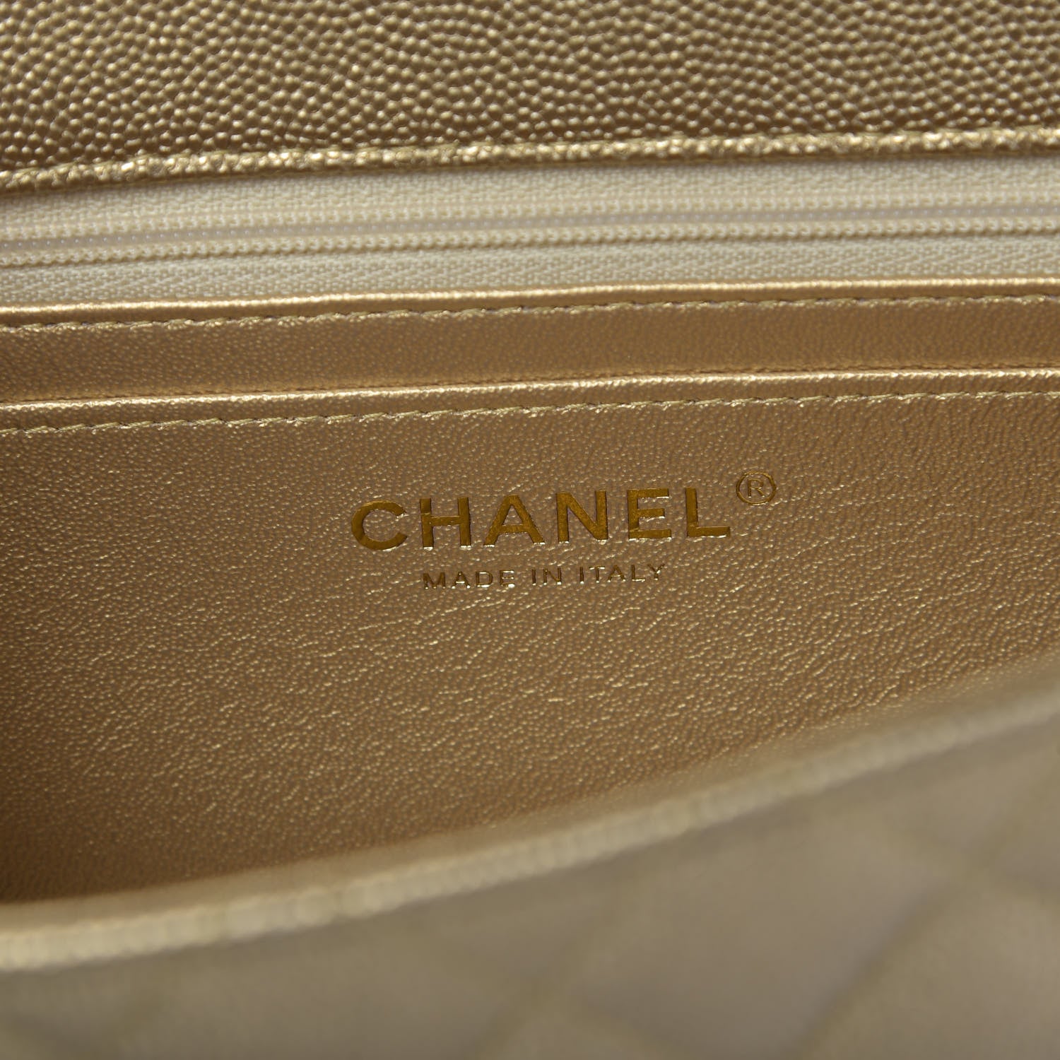 Chanel Metallic Caviar Quilted Mini Top Handle Rectangular Flap Gold 8 of 9