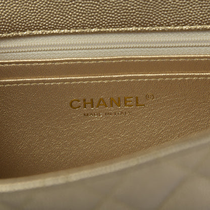 Chanel Metallic Caviar Quilted Mini Top Handle Rectangular Flap Gold 8 of 9
