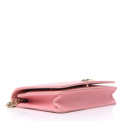 Chanel Caviar Quilted Boy Wallet On Chain WOC Light Pink 4 of 11