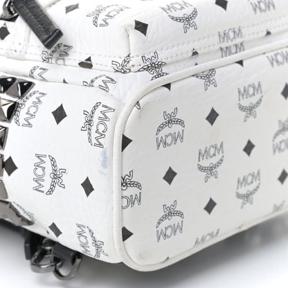MCM Visetos Side Stud X-Mini Stark Bebe Boo Backpack White 4 of 8