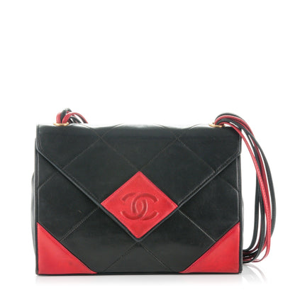 Chanel Lambskin Medium Envelope Single Flap Black Red 1 of 7