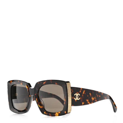 Chanel Acetate Rectangle Sunglasses 5435 Tortoise 1 of 8