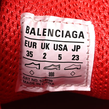 Balenciaga Recycled Calfskin Allover Logo Womens Triple S Sneakers 35 Tomato Red White 6 of 8