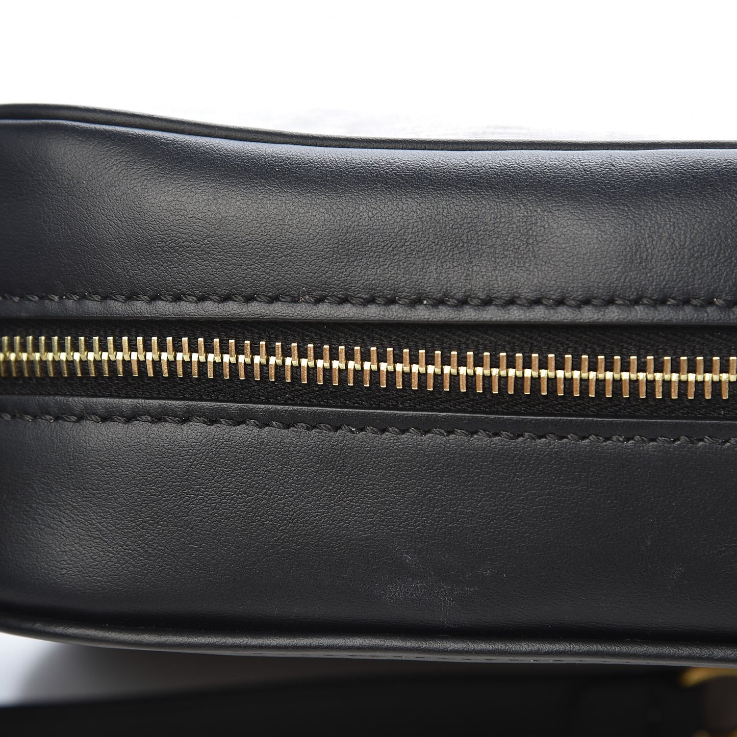 Glazed Fabric Vitello Century FF 1974 Stamp Patch Camera Case Mogano Panna Black