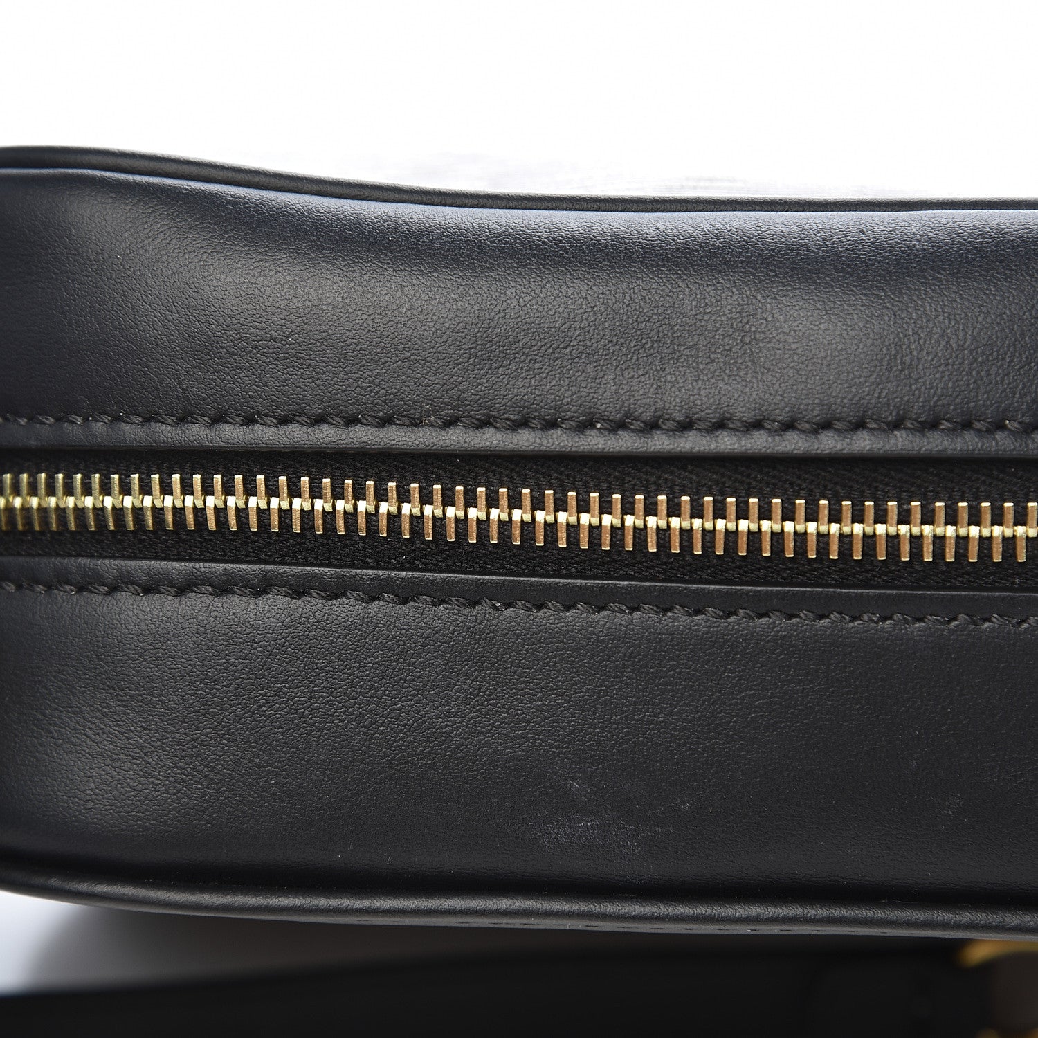 Fendi Glazed Fabric Vitello Century FF 1974 Stamp Patch Camera Case Mogano Panna Black 12 of 12