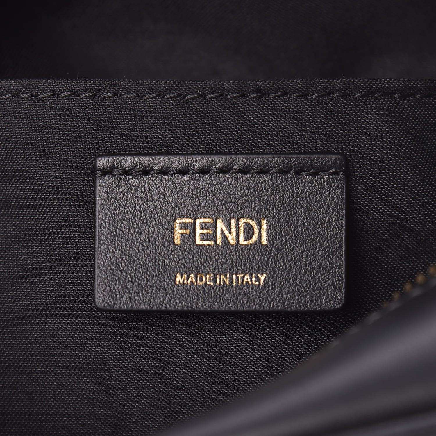 Fendi Glazed Fabric Vitello Century FF 1974 Stamp Patch Camera Case Mogano Panna Black 8 of 10