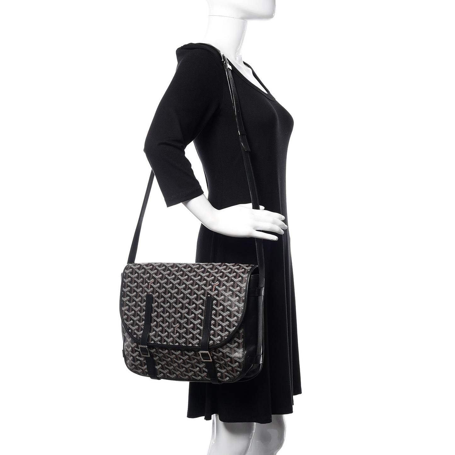 Goyardine Belvedere GM Messenger Bag Black