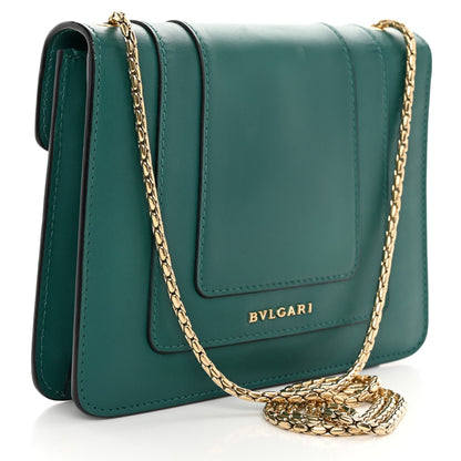 Bulgari Calfskin Small Serpenti Forever Snake Strap Crossbody Bag Emerald Green 4 of 13