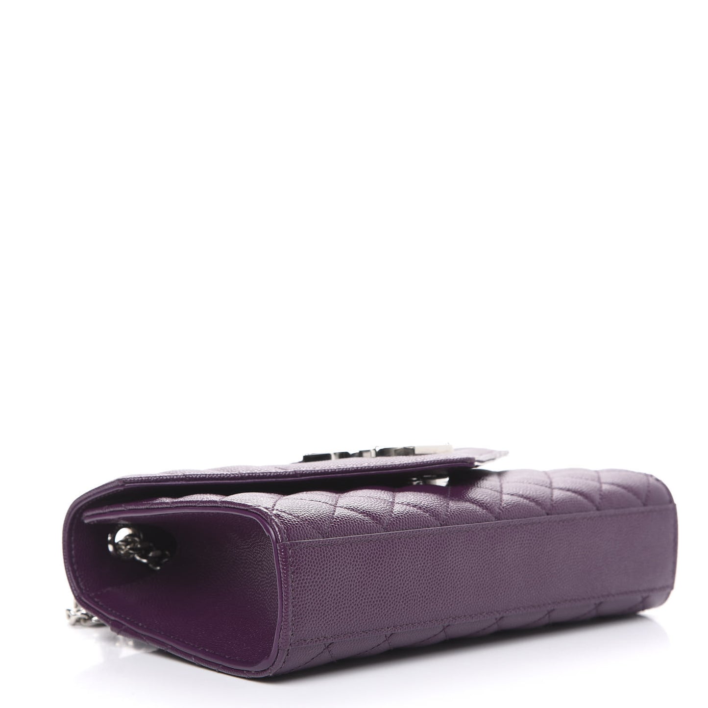Grain De Poudre Textured Mixed Matelasse Triquilt Small Monogram Satchel Lilac