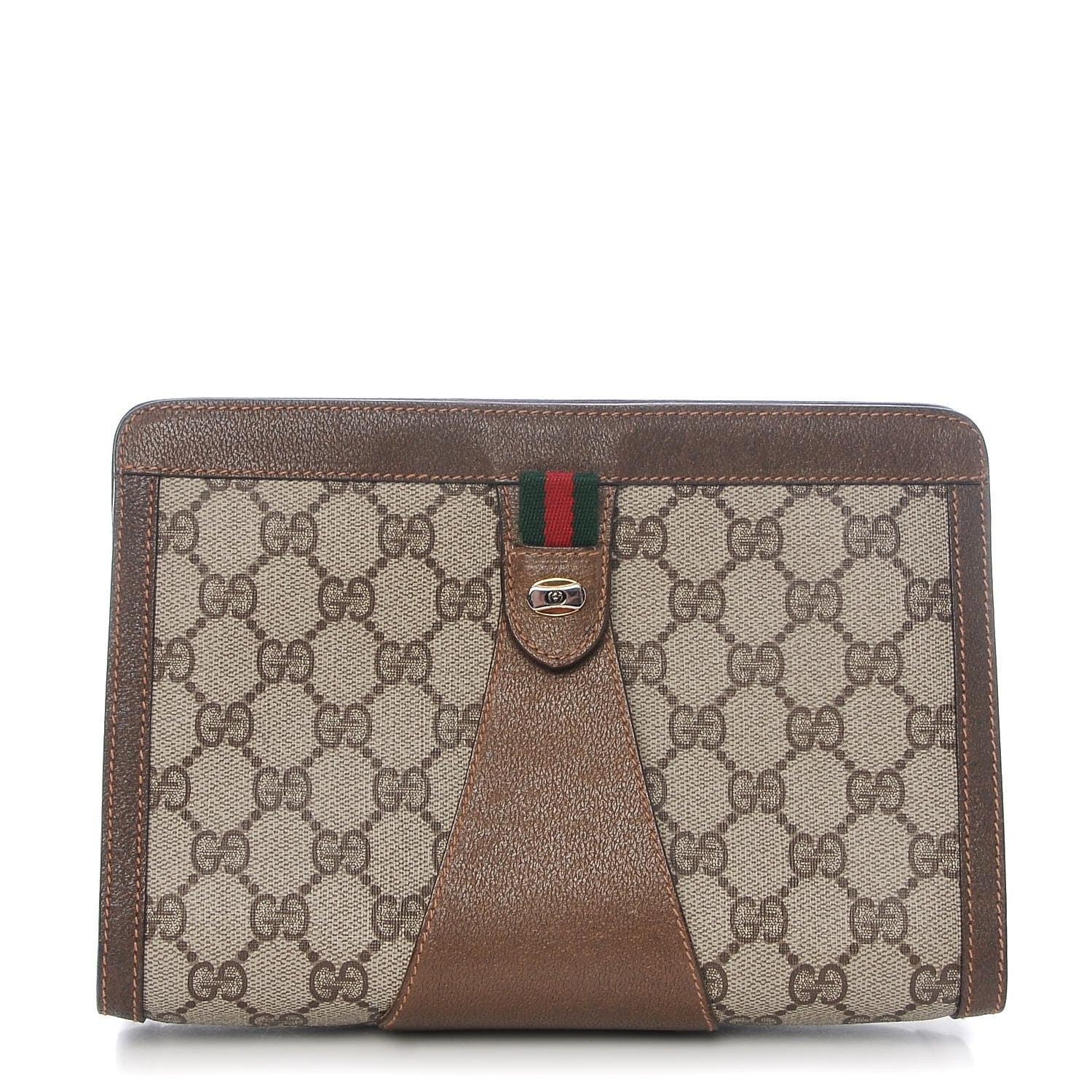 Gucci GG Plus Web Pouch Brown 1 of 8