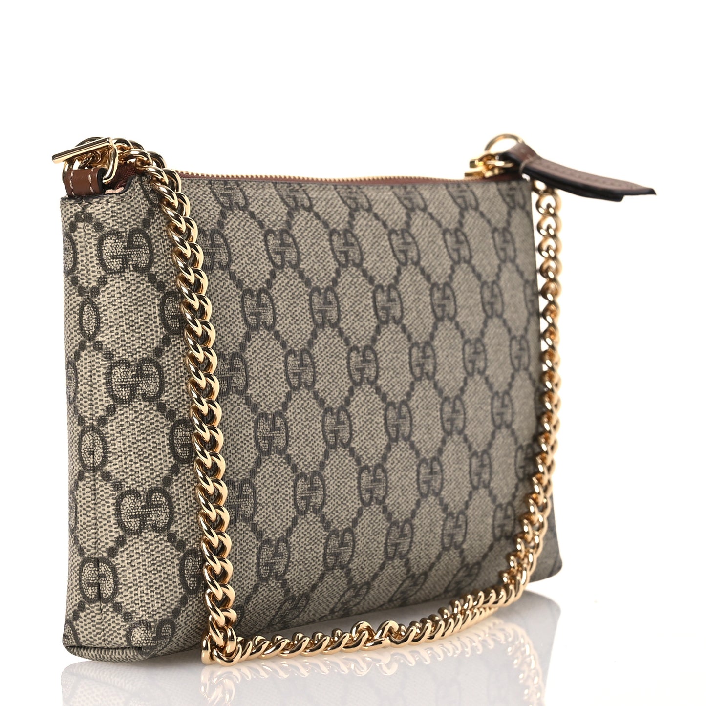 GG Supreme Monogram Wrist Wallet  Brown