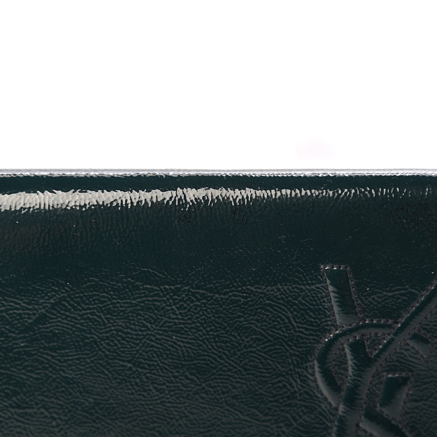 Saint Laurent Textured Patent Calfskin Large Belle De Jour Clutch Green 7 of 10