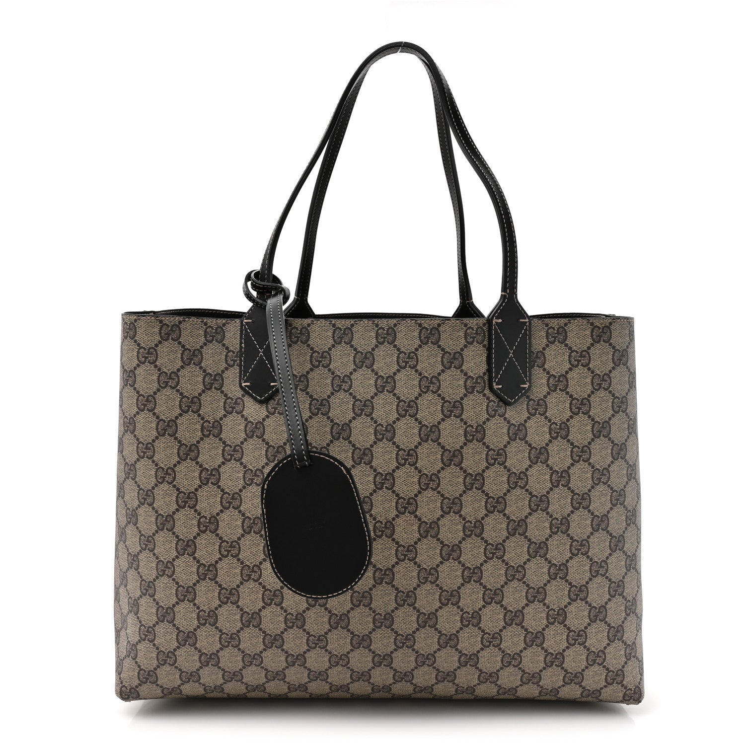 Gucci Calfskin GG Supreme Monogram Medium Reversible Tote Black 1 of 17