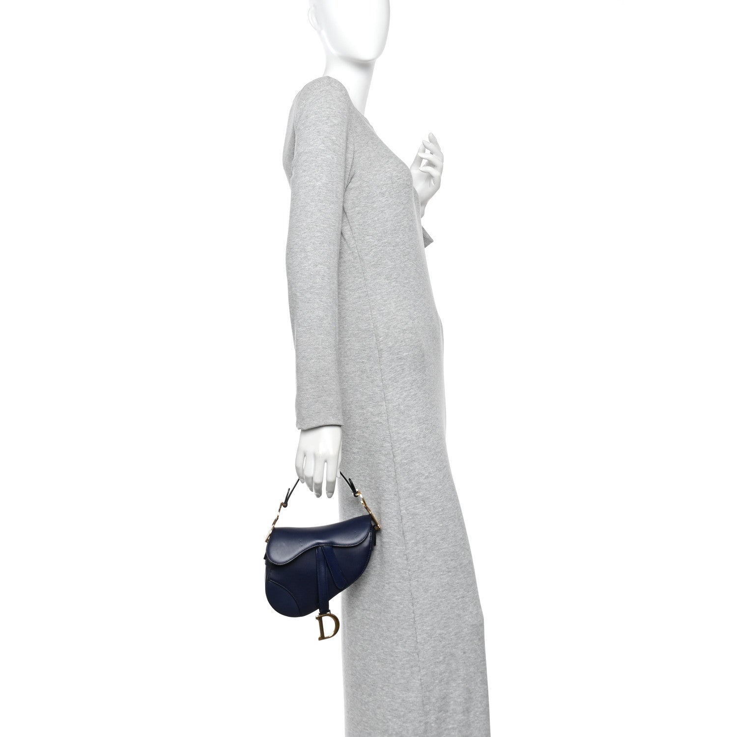 Christian Dior Calfskin Mini Saddle Bag Blue 2 of 13