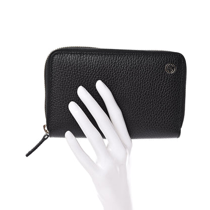 Gucci Dollar Calfskin Medium GG Zip Around Wallet Black 2 of 8